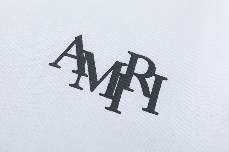 AMIRI Crystal Embellished Champagne Logo T-Shirts AMIRI