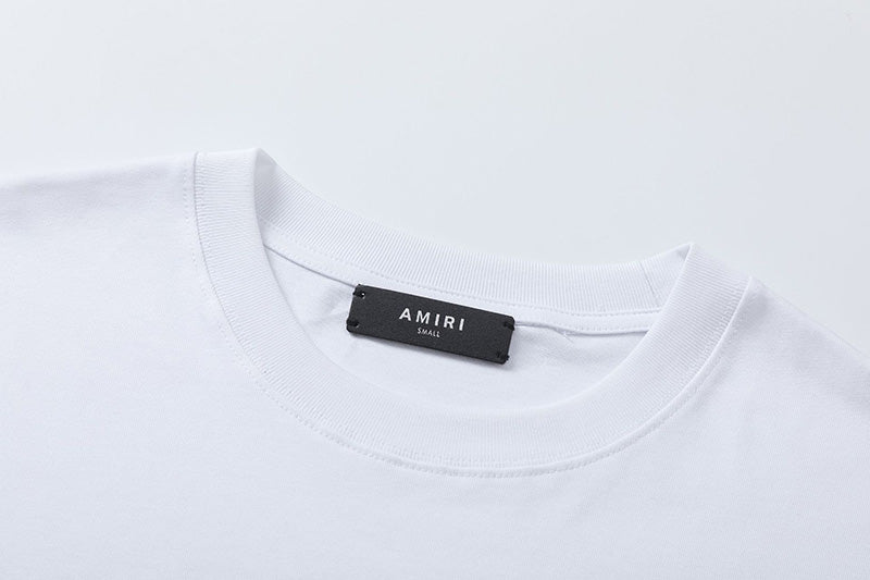 AMIRI Crystal Embellished Champagne Logo T-Shirts AMIRI