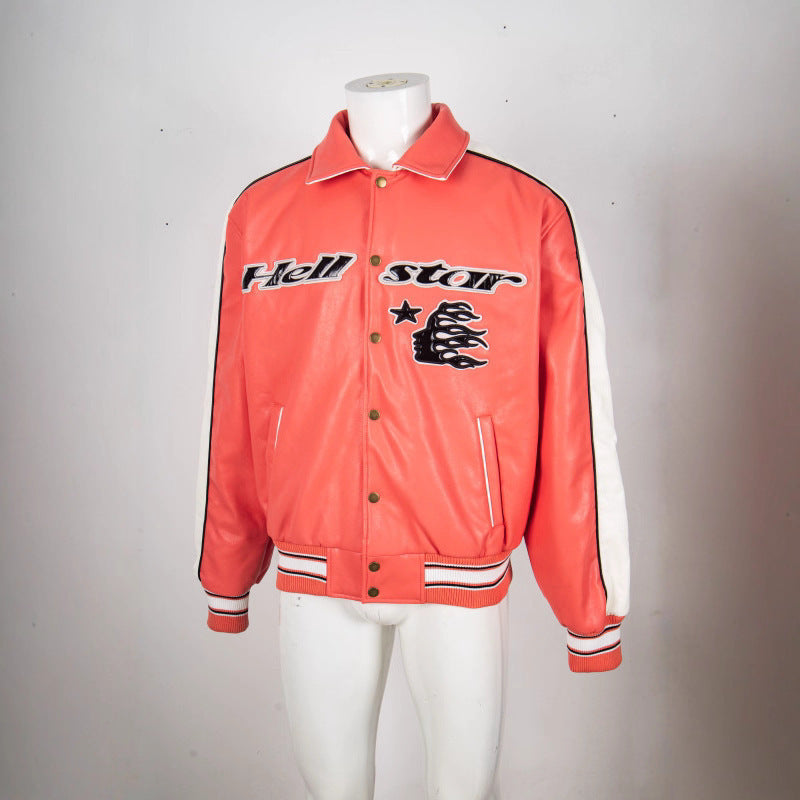 Hellstar All Star Leather Jacket Red