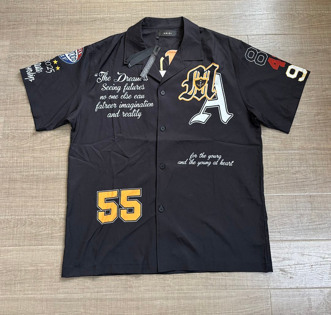 AMIRI VARSITY PATCH CAMP SHIRT SETS