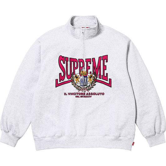 Supreme Crest Applique Half Zip Sweatshirts