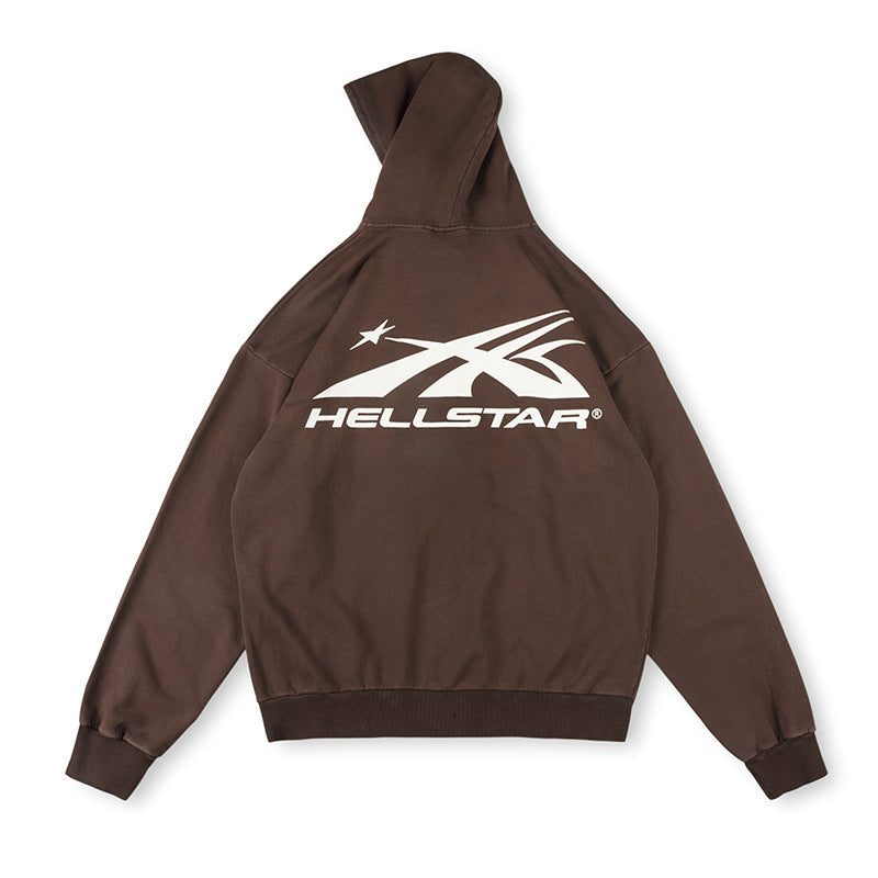 Hellstar HS Logo Zip Up Hoodie Black