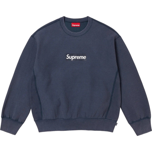 Supreme 25SS Washed Box Logo Crewneck Sweatshirts