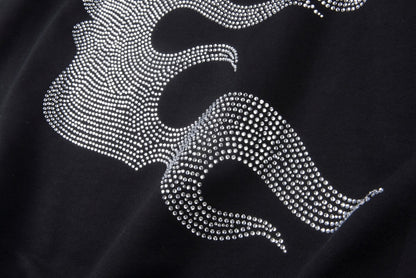 Hellstar vintage washed embroidered rhinestones hoodie
