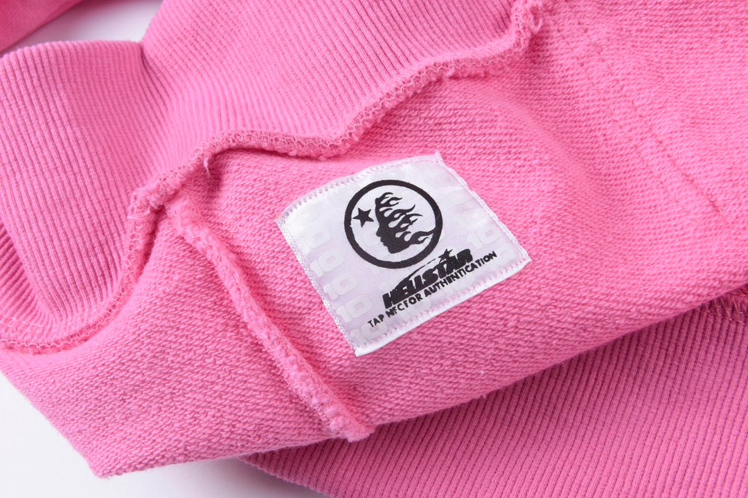 Hellstar HS Logo Zip Up Hoodie Pink