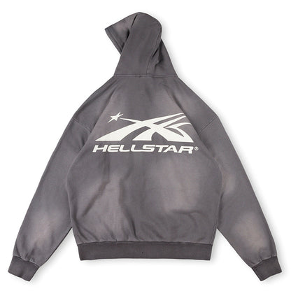 Hellstar HS Logo Zip Up Hoodie Black