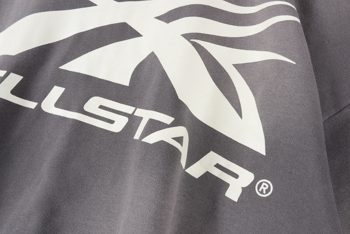 Hellstar HS Logo Zip Up Hoodie Grey
