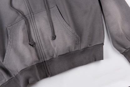 Hellstar HS Logo Zip Up Hoodie Grey