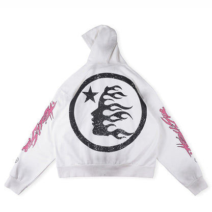 HELLSTAR Flame Glitter Zip Up Hoodie
