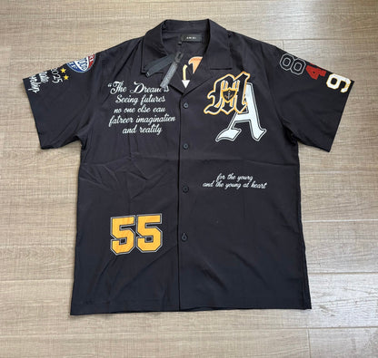 AMIRI VARSITY PATCH CAMP SHIRT SETS