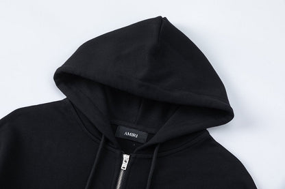 AMIRI Crystal AM Logo-print zip-up hoodie
