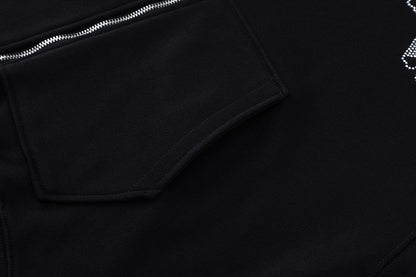 AMIRI Crystal AM Logo-print zip-up hoodie