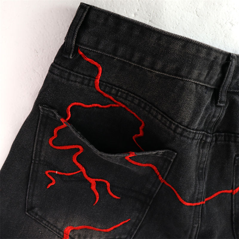 Letter Patterns Denim Shorts #8683