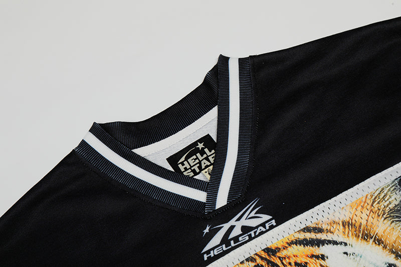 Hellstar Tiger Print Mesh Jersey