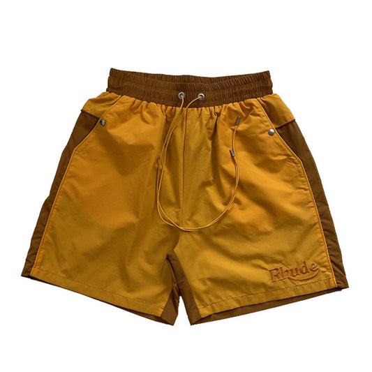 RHUDE Colorblock embroidered letters Shorts