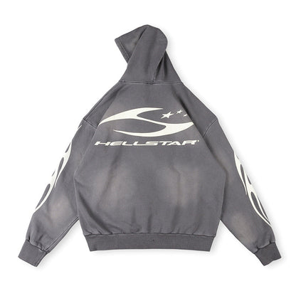 Hellstar Studded Flame Zip-Up Hoodie