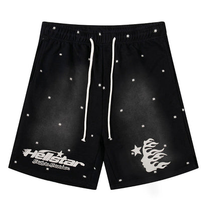 Hellstar Logo Printed Starry Sky Shorts