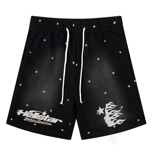 Hellstar Logo Printed Starry Sky Shorts