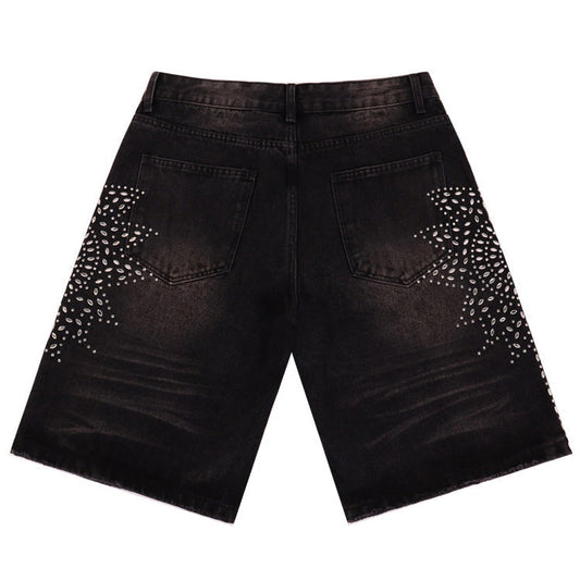 VALLEY Rhinestone Denim Shorts #8692