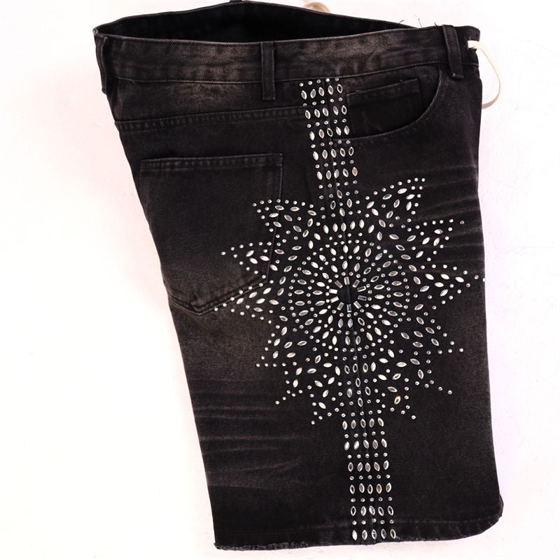 VALLEY Rhinestone Denim Shorts #8692