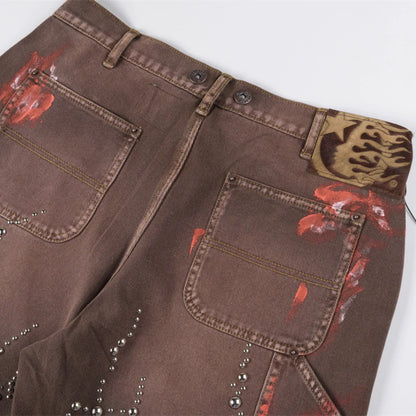 Hellstar Capsule 11 Studded Double Knee Carpenter Shorts